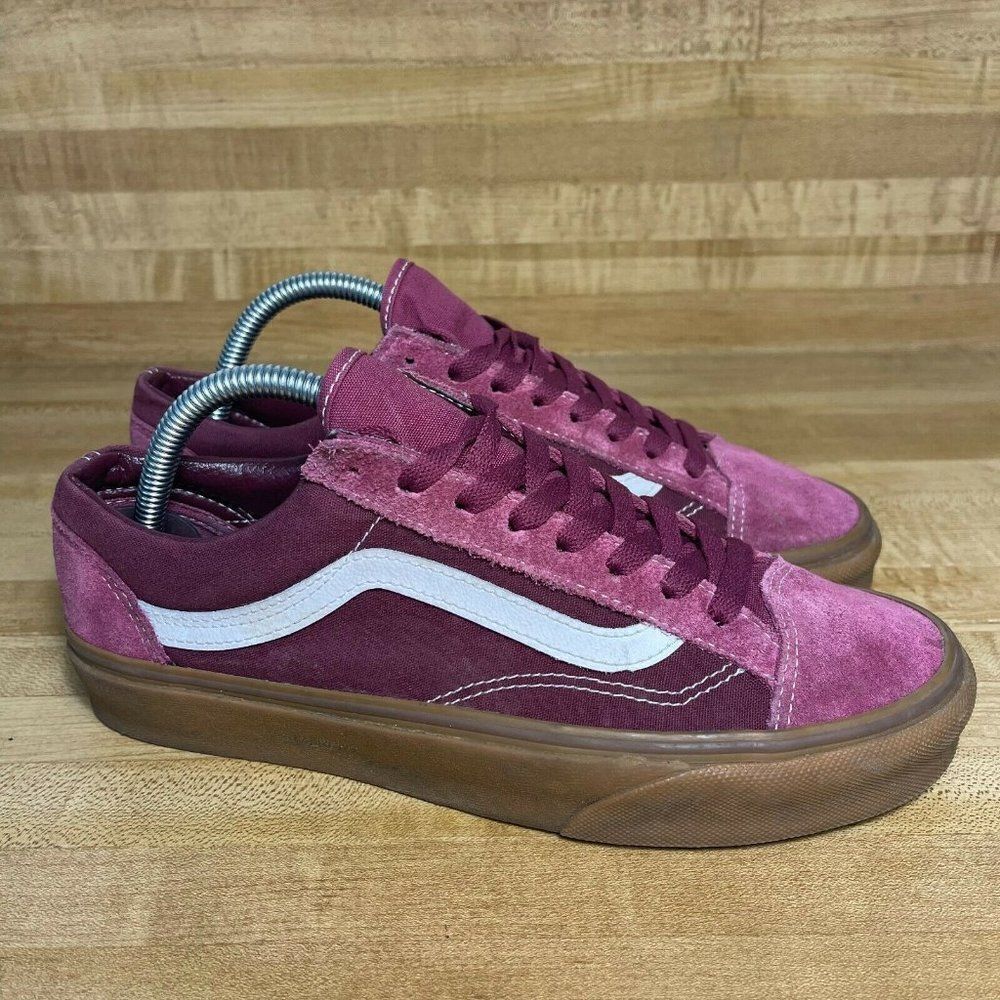 Vans‎ Off The Wall Unisex Lace Up Sneaker Shoes Plum Size US M 8 W 9.5 507698